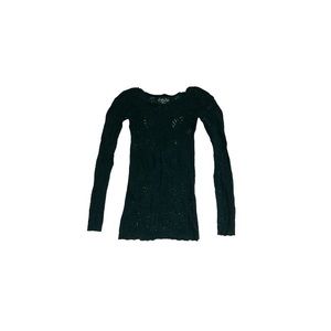 Free People Dark Green Stretchy Cutout Lace Mesh Top - Women’s Size XS